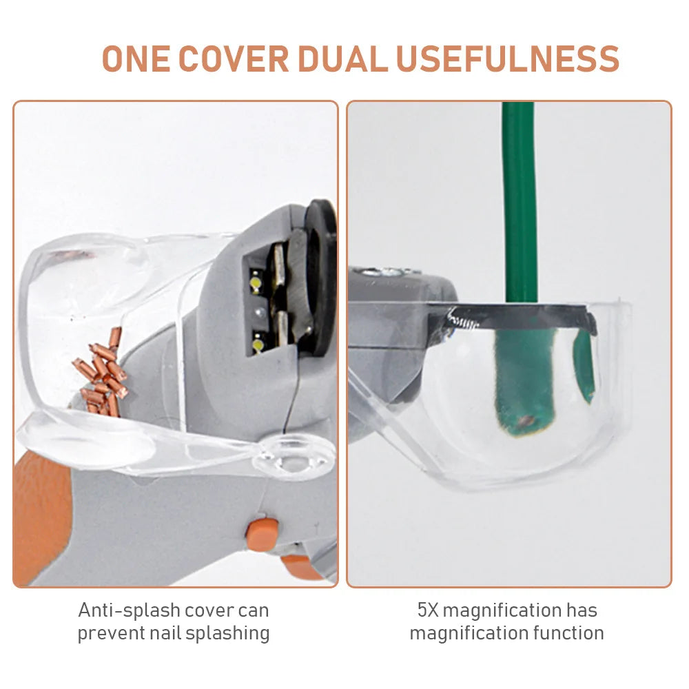 🐶🐱Cortador de Unhas para Cães e Gatos com LED e Lupa 5x – Corte Seguro e Sem Estresse✂️💡