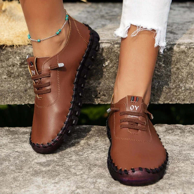 🥿 ✨Tênis Feminino Casual em Couro PU –💖 Leve, Confortável e Estiloso🌬️