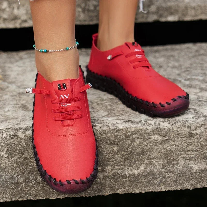 🥿 ✨Tênis Feminino Casual em Couro PU –💖 Leve, Confortável e Estiloso🌬️