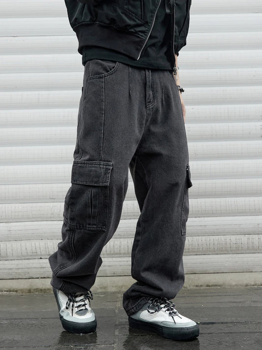 👖🔥 Calça Jeans Baggy Masculina Oversize – Streetwear Y2K Wide Leg Hip Hop⚡