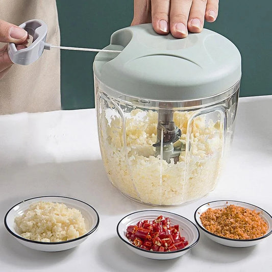 🔪🥩 Mini Processador Manual 500/900ML – Triturador de Carne, Alho e Legumes.🥩🔥 Mais praticidade na sua cozinha em segundos!