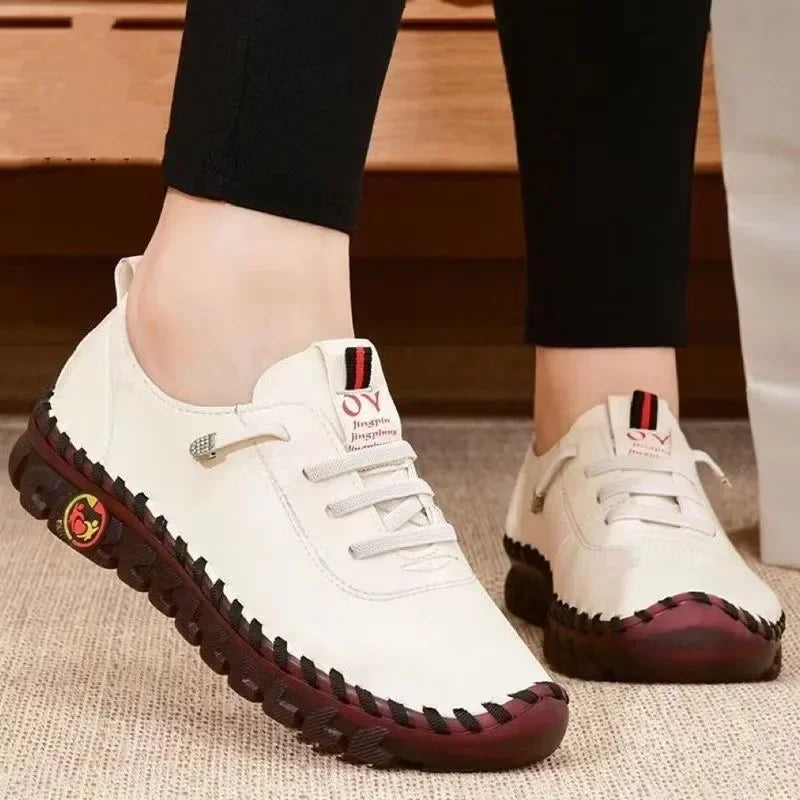 🥿 ✨Tênis Feminino Casual em Couro PU –💖 Leve, Confortável e Estiloso🌬️